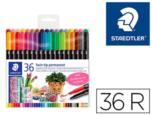 Rotulador permanente Staedtler Lumocolor doble punta - Material