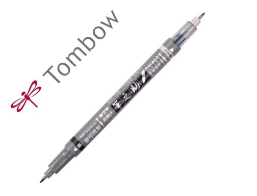 Comprar Rotulador Tombow fudenosuke tinta base de agua doble punta blanda color gris WSTBS , negro