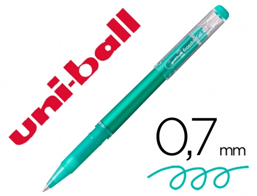 Rotulador Uni-ball roller uf-222 tinta gel borrable 0,7 mm verde Uniball 233783000, imagen mini