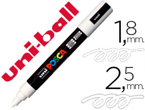 Rotulador uni Posca marcador de pintura blanco punta redonda 1,8 a 2,5  264168000