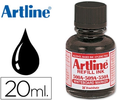 Comprar Tinta Artline negro para rotulador pizarra blanca 500a bote 20 ml ESK50ANE