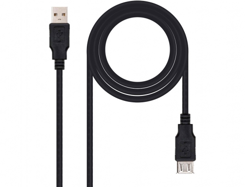 Cable usb Nanocable 2.0 tipo a m-a h color negro longitud 1,8 10.01.0203-BK, imagen mini