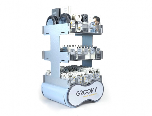Comprar Expositor Groovy sobremesa 148 piezas surtidas obsequio 1 auricular sport bluetooth neckband DISP-GR-3P-148