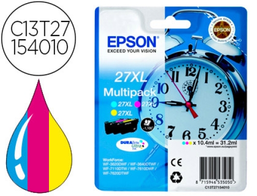 Comprar Inkjet Epson 27XL wf3620 7110 7610 7620 pack multicolor C13T27154012