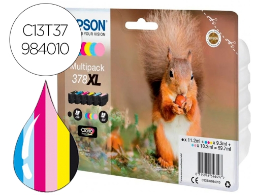 Comprar Inkjet Epson 378 XL expression home xp8605 15000 8500 negro amarillo cian C13T37984010