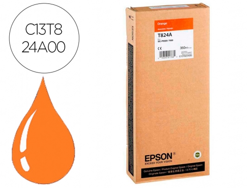 Ink-jet Epson gf surecolor serie sc-p naranja ultrachrome hdx hd 350ml C13T824A00, imagen mini