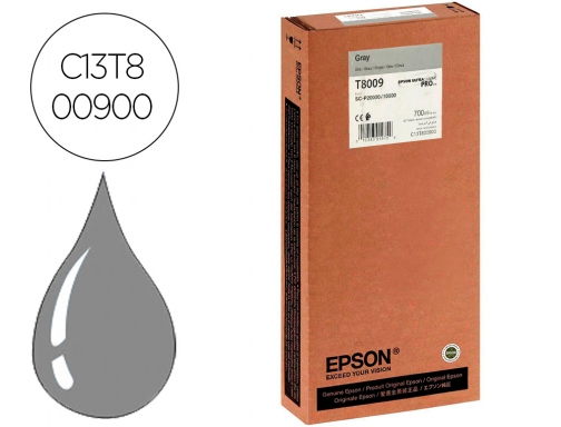 Ink-jet Epson singlepack gray t800900 ultrachrome pro 700ml C13T800900, imagen mini