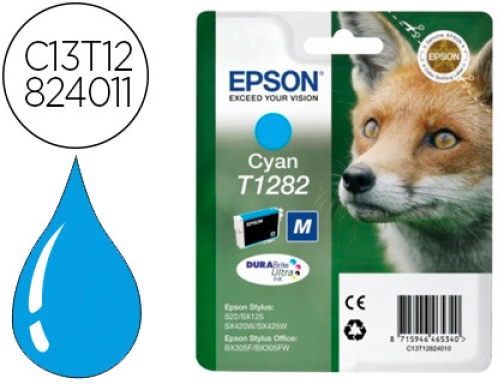 Comprar Inkjet Epson t1282 stylus s22 sx125 cyan 170 pag C13T12824012