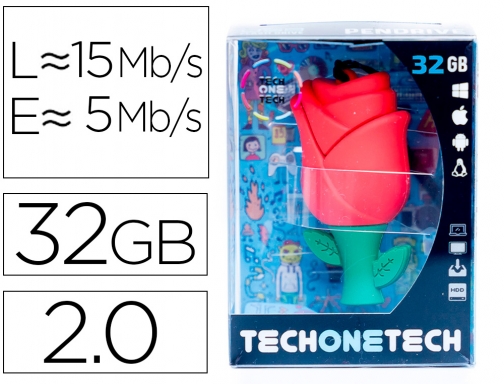 Memoria usb Tech on tech rosa one 32 gb TEC5131-32, imagen mini