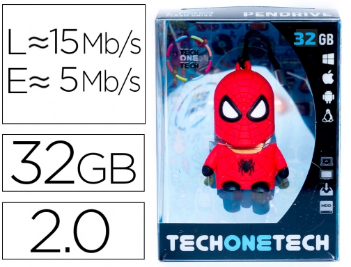 Memoria usb Tech on tech super spider 32 gb TEC5501-32, imagen mini