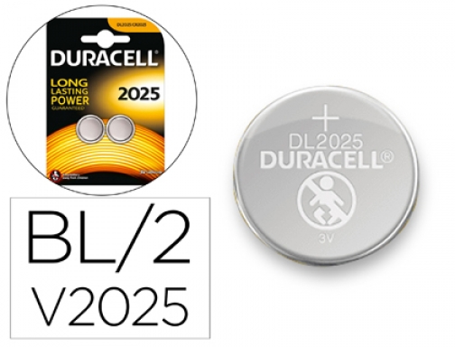 Pila Duracell alcalina boton cr2025 blister 2 unidades 990352