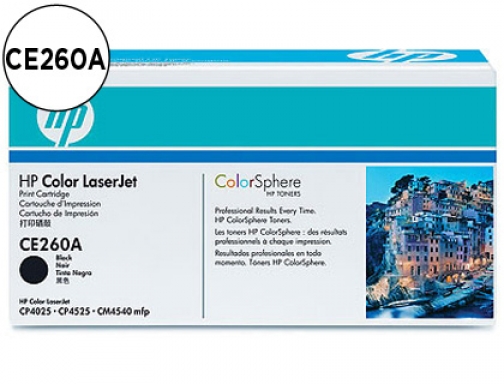 Comprar Toner HP color Laserjet cp4025 cp4525 -ce260a- negro 8.500 pags