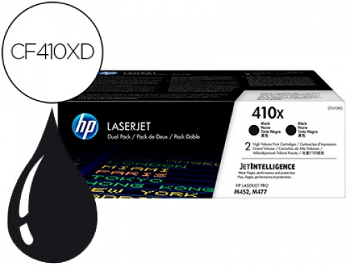 Toner HP Laserjet pro 410x m452 m477 negro pack de 2 unidades CF410XD, imagen mini
