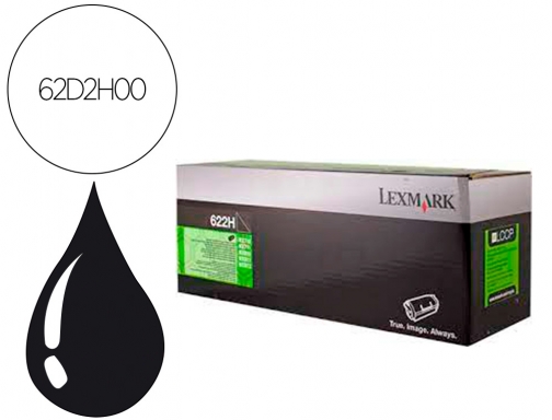 Toner laser Lexmark 622h negro 62D2H00, imagen mini