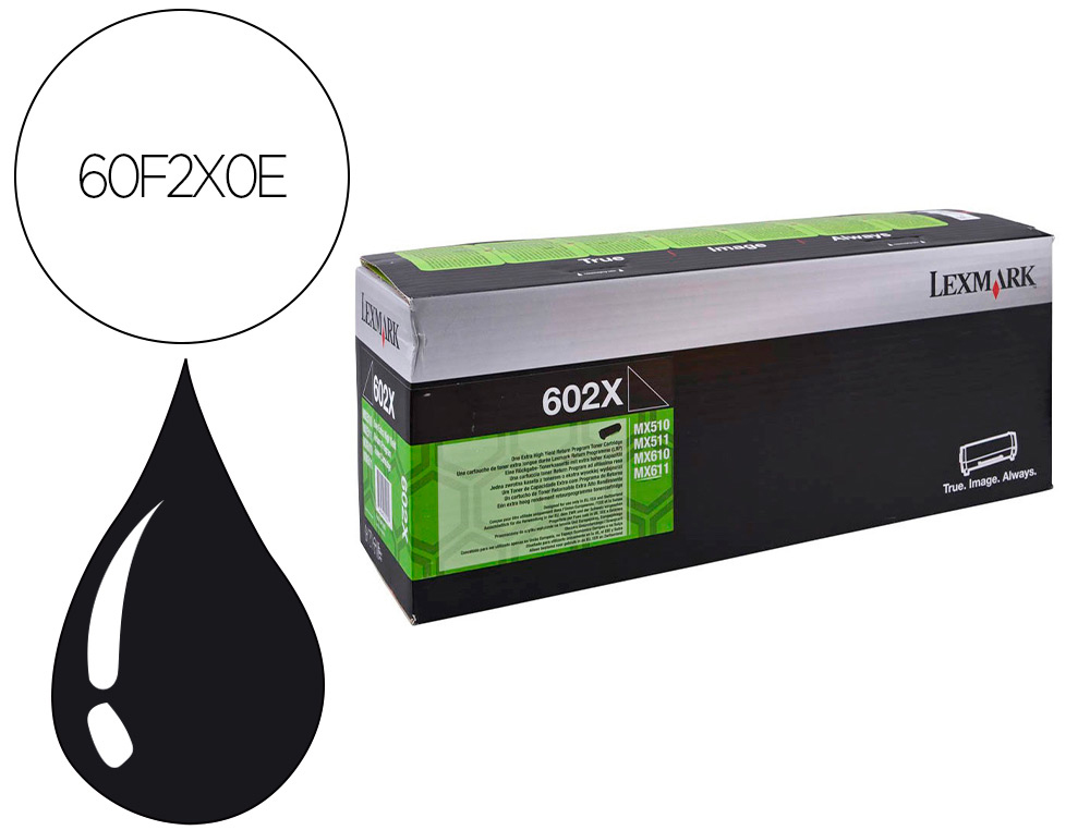 Toner Lexmark laser 602xe-60f2x0e negro
