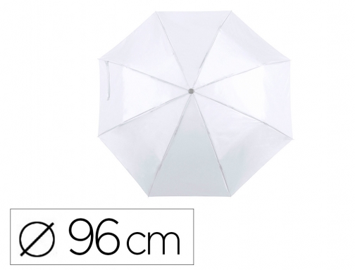Paraguas plegable blanco de poliester 96