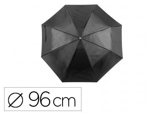 Paraguas plegable negro de poliester 96