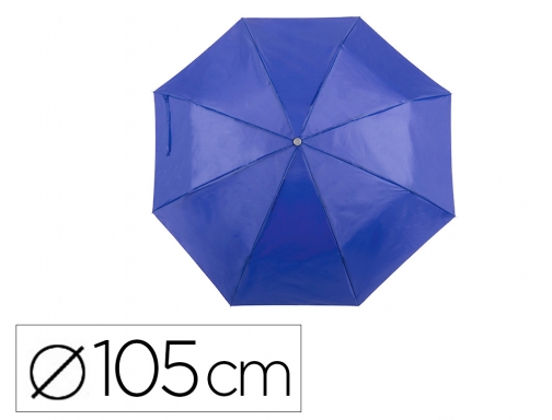 Paraguas de poliester azul 105 cm de diametro mango suave de madera Blanca 9215 MARINO , azul marino, imagen mini