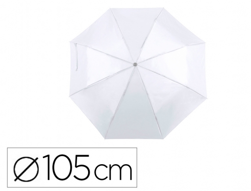 Paraguas de poliester blanco 105 cm