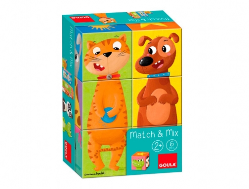 Puzle Goula cubos de carton apilables match&mix 6 piezas 53468, imagen mini