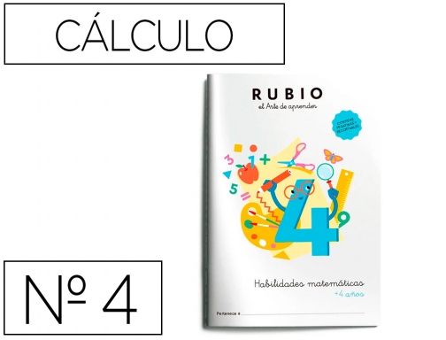 Cuaderno Rubio habilidades matematicas + 4 años HM4, imagen mini