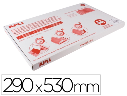 Comprar Forralibro pvc con solapa ajustable adhesivo 290x530 mm Apli 12280