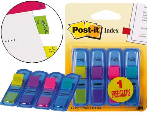 Banderitas señalizadoras Post-it 3+1 gratis clipstrip