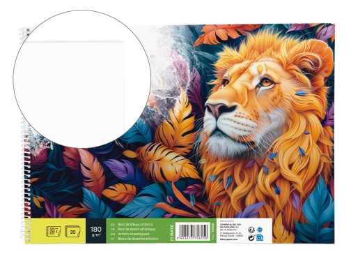 Bloc dibujo Liderpapel artistico espiral 230x325mm 20 hojas 180 g