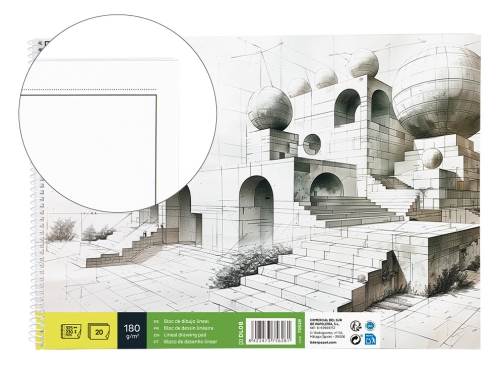 🎨 🖌 BLOC DIBUJO LINEAL ESPIRAL 230X325MM 20 HOJAS