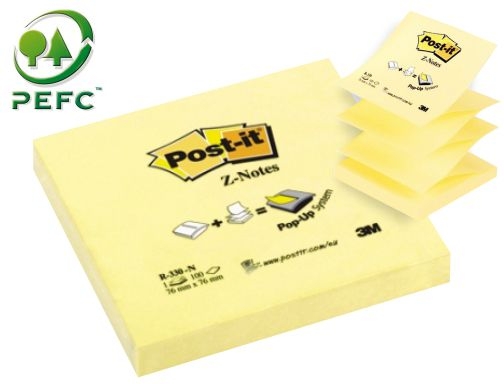 Comprar Bloc de notas adhesivas quita y pon Postit 76x76 mm znotes FT510000092 (R330AL) , amarillo