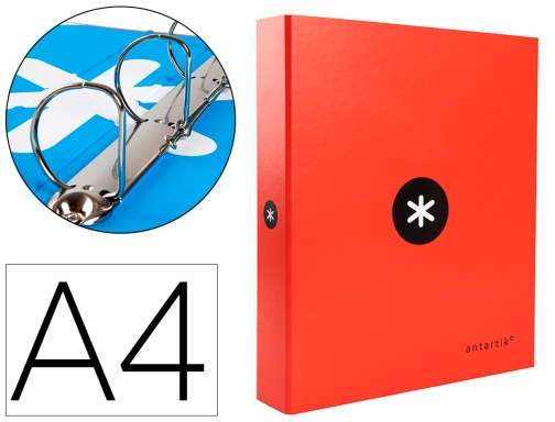 Comprar Carpeta 4 anillas 40 mm mixtas liderpapel Antartik A4 forrada color rojo KA25