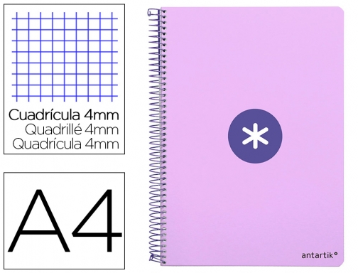 Cuaderno espiral liderpapel A4 Antartik tapa dura 80h 100gr cuadro 4mm con KB10, imagen mini