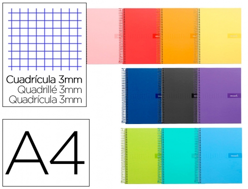 Cuaderno espiral Liderpapel A4 crafty tapa forrada 80h 90 gr cuadro 3 09950, imagen mini