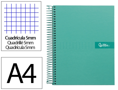 Comprar Cuaderno espiral Liderpapel A4 micro crafty tapa forrada 120h 90gr cuadro 5mm 09978
