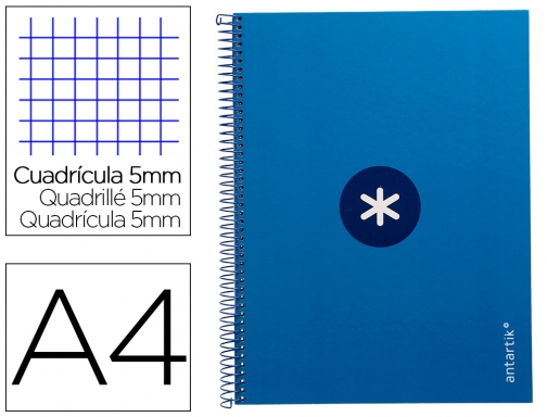 Cuaderno espiral liderpapel A4 micro Antartik tapa forrada 80h 90 gr cuadro KB27, imagen mini