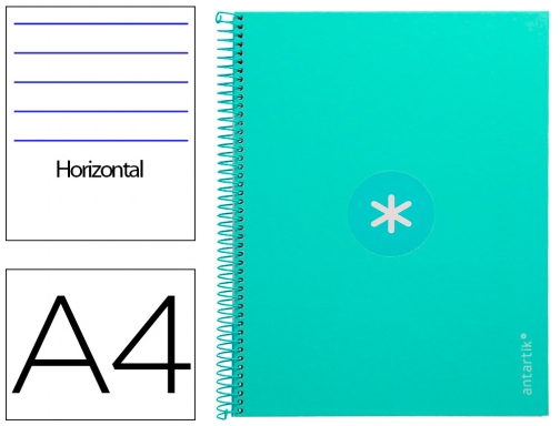 Cuaderno espiral liderpapel A4 micro Antartik tapa forradA80h 90 gr horizontal 1 KB33, imagen mini
