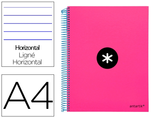 Comprar Cuaderno espiral A4 micro Antartik tapa forrada 120h 90 gr horizontal 5 KD05