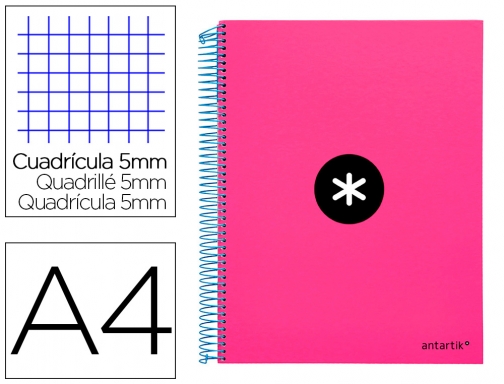 Cuaderno espiral liderpapel A4 micro Antartik tapa forrada120h 100 gr cuadro 5mm KD25, imagen mini