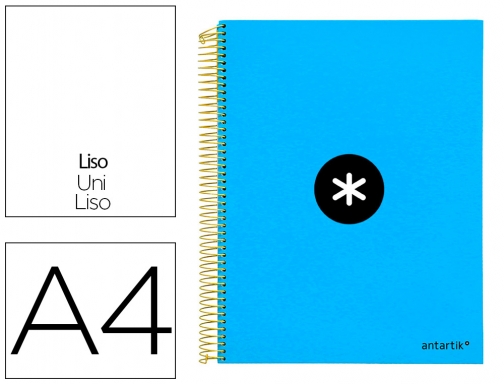 Cuaderno espiral liderpapel A4 micro Antartik tapa forrada 120h 100 gr liso KD41, imagen mini