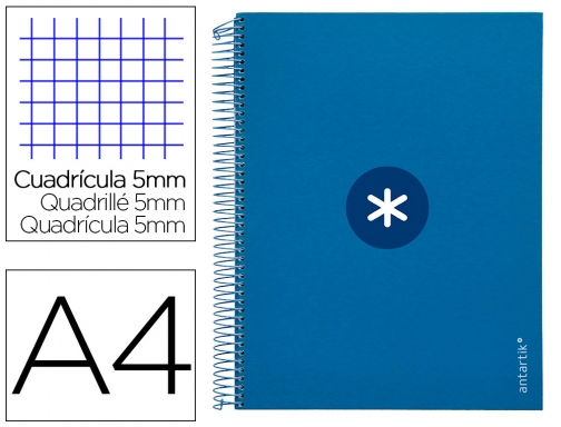 Cuaderno espiral liderpapel A4 micro Antartik tapa forrada120h 100 gr cuadro 5mm KH01, imagen mini