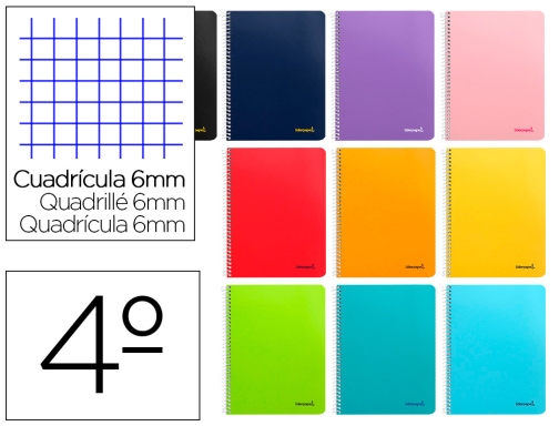 Comprar Cuaderno espiral Liderpapel cuarto smart tapa blanda 80h 60gr cuadro 6mm con 08283