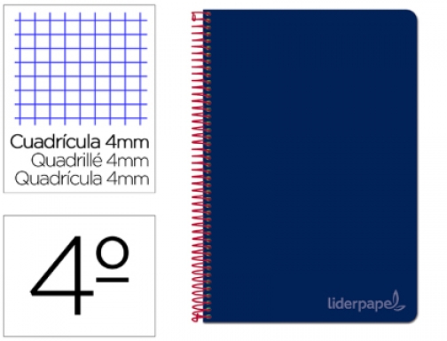 Cuaderno espiral Liderpapel cuarto witty tapa dura 80h 75gr cuadro 4mm con 09782, imagen mini