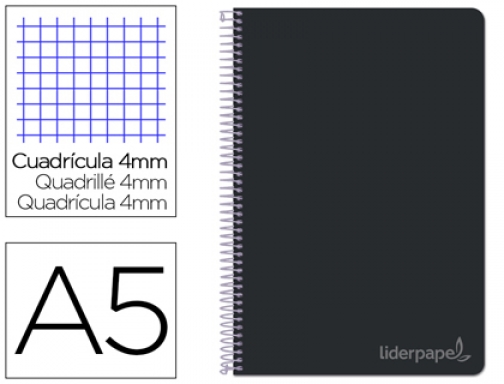Cuaderno espiral Liderpapel cuarto witty tapa dura 80h 75gr cuadro 4mm con 09784, imagen mini