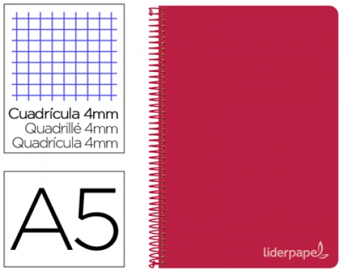 Cuaderno espiral Liderpapel cuarto witty tapa dura 80h 75gr cuadro 4mm con 09785, imagen mini