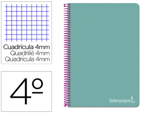 Cuaderno espiral Liderpapel cuarto witty tapa dura 80h 75gr cuadro 4mm con 09787, imagen mini