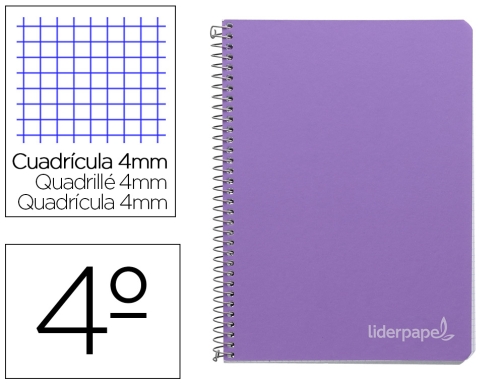 Comprar Cuaderno espiral Liderpapel cuarto witty tapa dura 80h 75gr cuadro 4mm con 09790