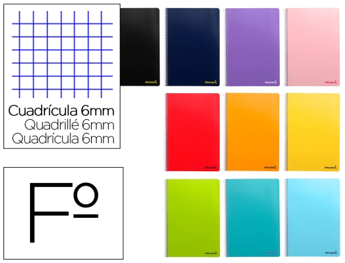 Comprar Cuaderno Espiral Liderpapel Folio Smart Tapa Blanda 80h 60gr Cuadro 6mm Con 08196