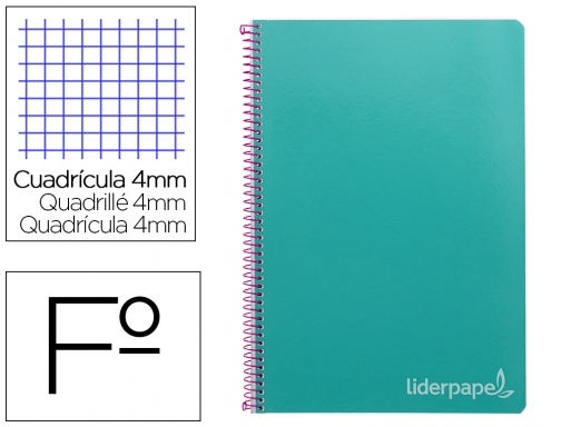 Cuaderno espiral Liderpapel folio witty tapa dura 80h 75gr cuadro 4mm con 09799, imagen mini
