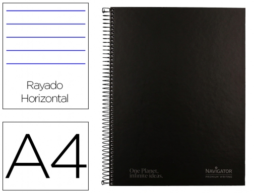 Comprar Cuaderno espiral Navigator A4 micro tapa forrada 80h 80gr horizontal 1 banda NA23