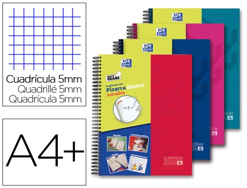 Comprar Cuaderno espiral Oxford europeanbook 5 write&erase school classic Din A4+ 120 hojas 400120643
